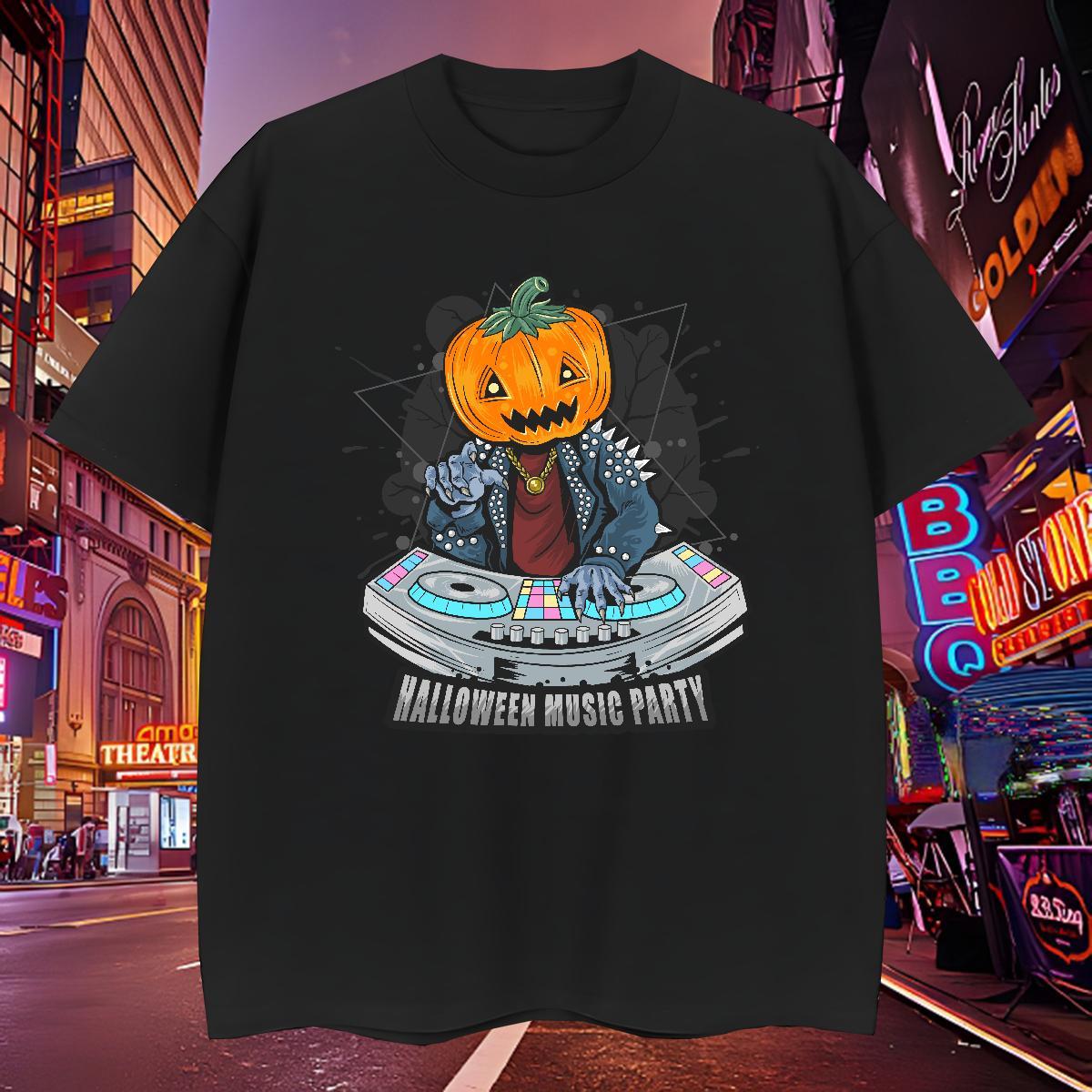 Cool Men T Shirts halloween Short Sleeve Soft Casual Beach Cartoon Printing L-4XL 230g Pure Cotton Tshirts Fashion Clothes