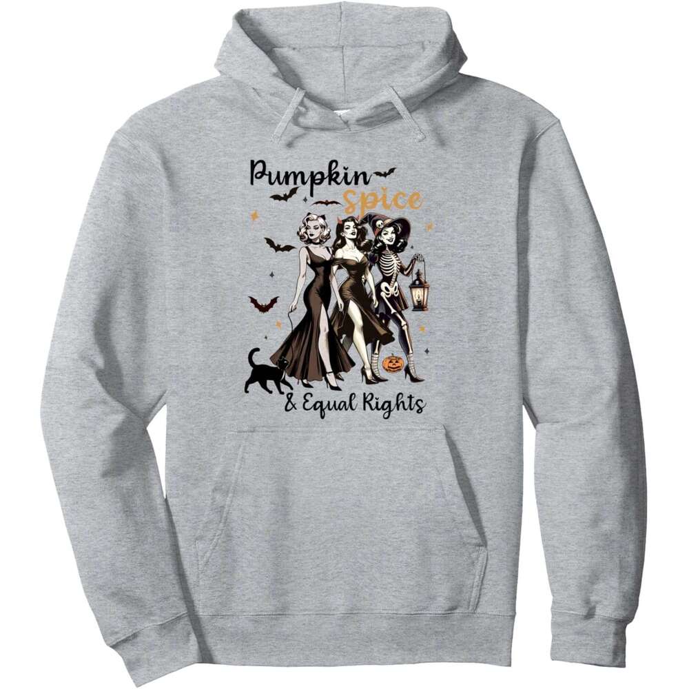 Halloween Hoodie for Mens Womens Pumpkin Spice and Equal Rights Pullover Hoodie Hoodies sweatshirt pullover jacket Long sleeve