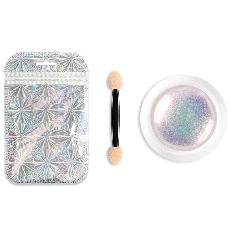 Holographic Nail Glitter Powder Aurora Pigment Nail Art Rainbow Color Neon Effect DIY Decorations Mirror Effect Nail ToolXJ240815