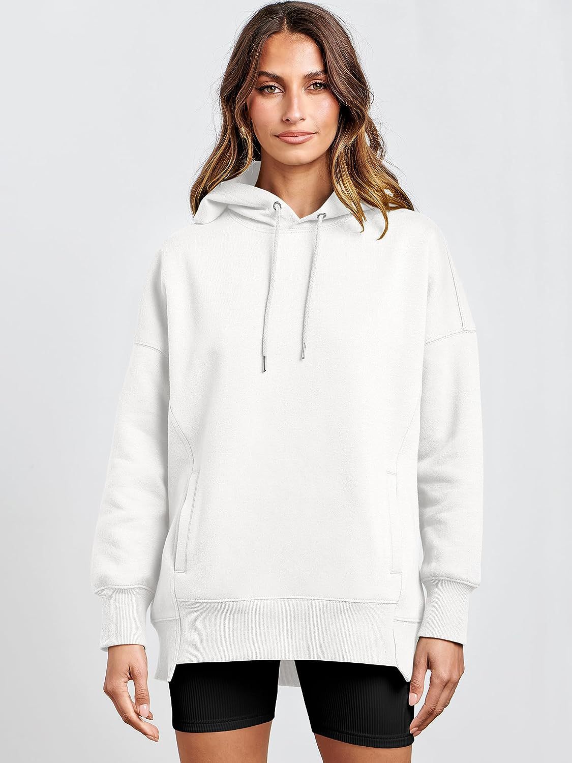 Simple Women's Hoodie - Comfortable Solid Color Casual Long-Sleeved Pullover with Drawstring Closure