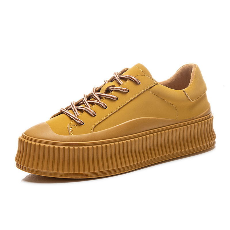 Ddmysports Genuine Leather Spring New Women S Versatile Biscuit Casual Thick Sole Single Fashionable Small White Shoes OUTDOOR
