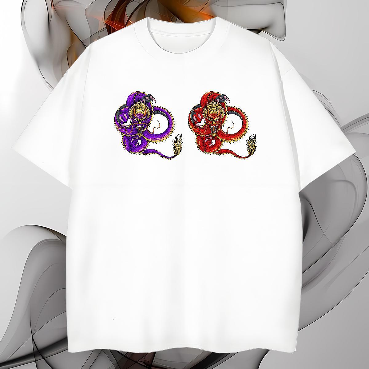 Soft dragon T Shirts Men Street wear Hip Hop Mens Tshirts 230g Pure Cotton Factory Direct Short Sleeve O-Neck Floral Print Wear