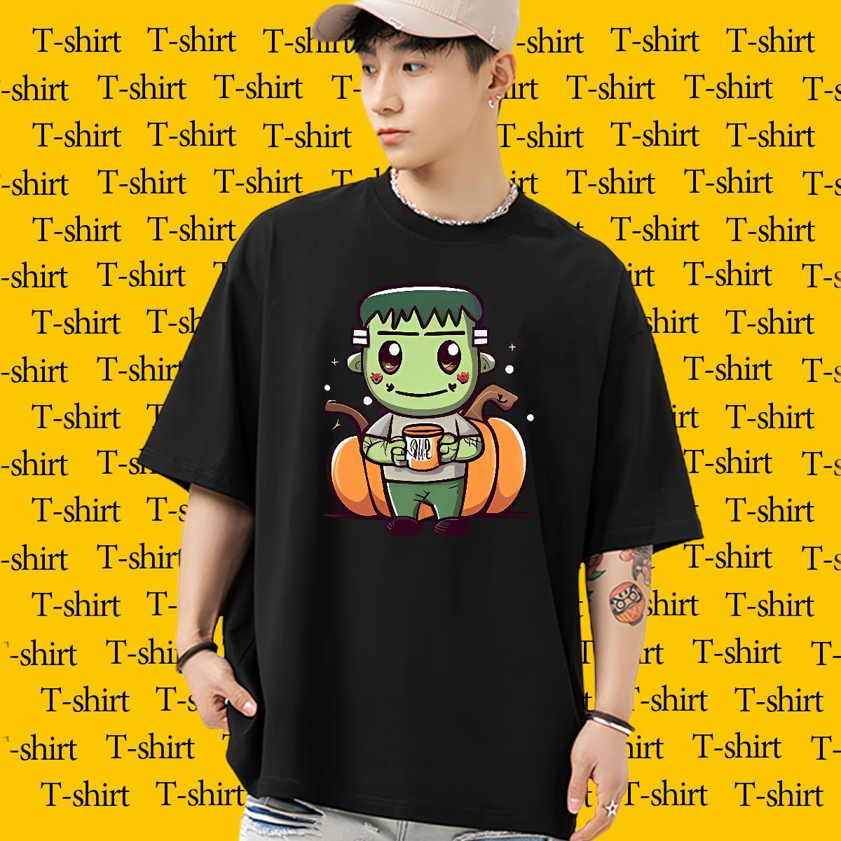 2024 Summer Tshirt for Man Woman monster High Street Hip Hop 230g 100% Cotton Clothings Short Sleeve Soft Classic T Shirt For Man Custom Print Oversiz