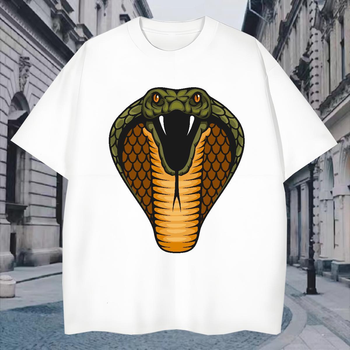 T shirt 230g 100% Cotton cobra Casual O-Neck Short Sleeve Custom Big Size Men Tops Tees Fashion Casual Comfortable Tees Shirts