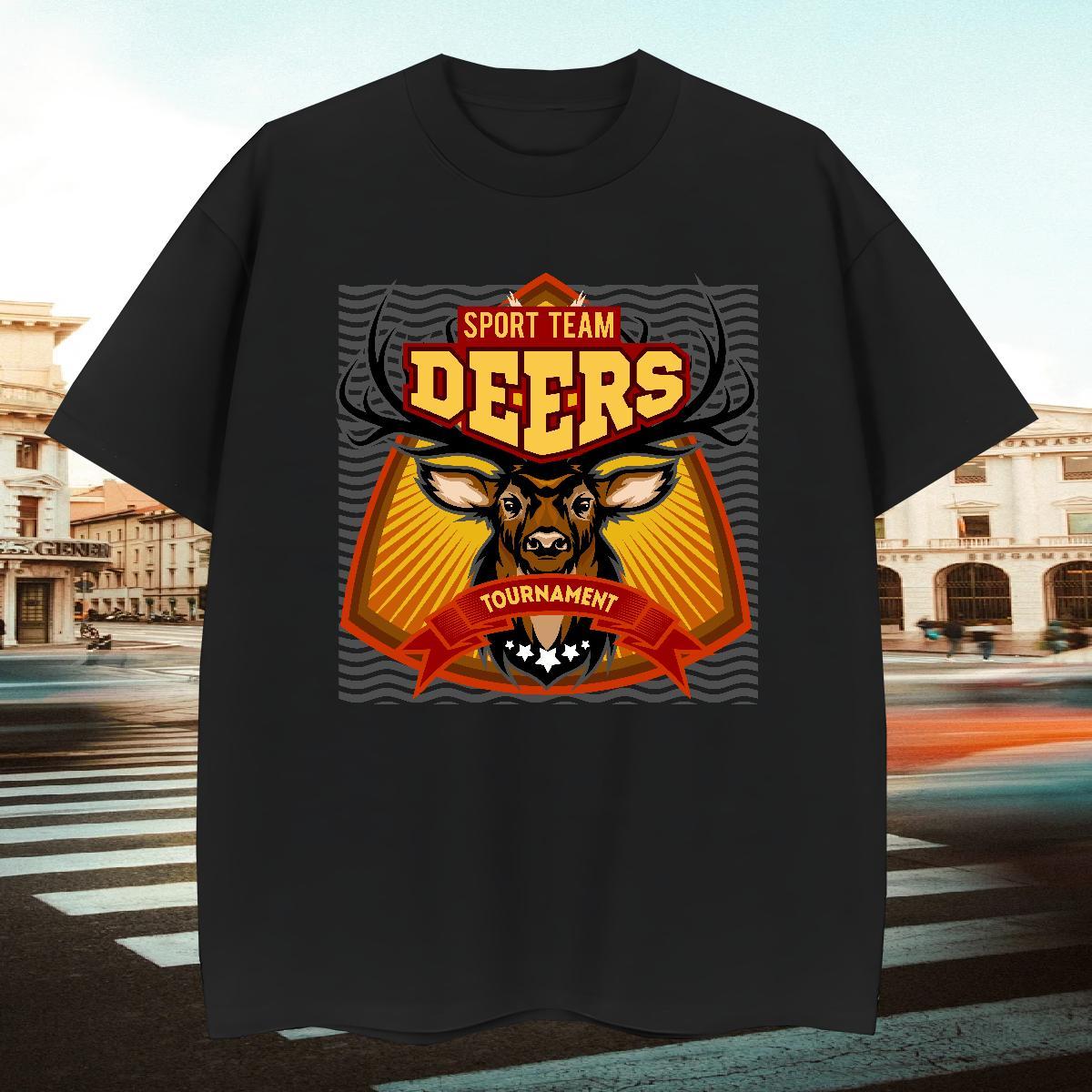 Cool T Shirts Men deer Breathable Summer Casual Custom Printed 100% Cotton 230g Tshirt for Man Woman New Tops Tees