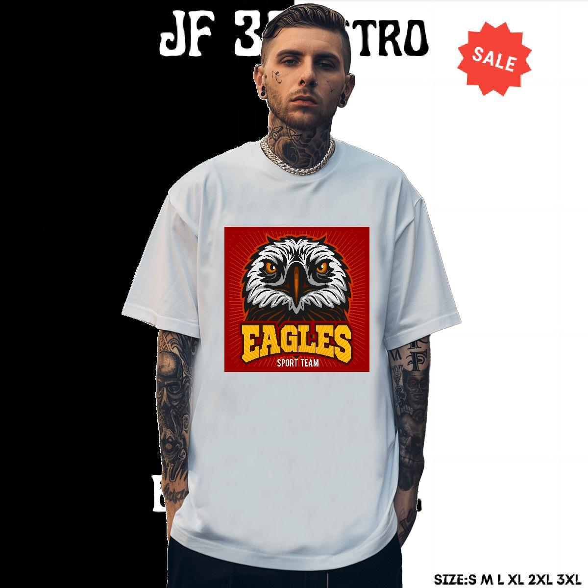 TOP Quality T Shirts Men eagle Crew Neck Hip Hop Street Anime 230g 100% Cotton Men Tshirts Fashion Casual Tee Shirt