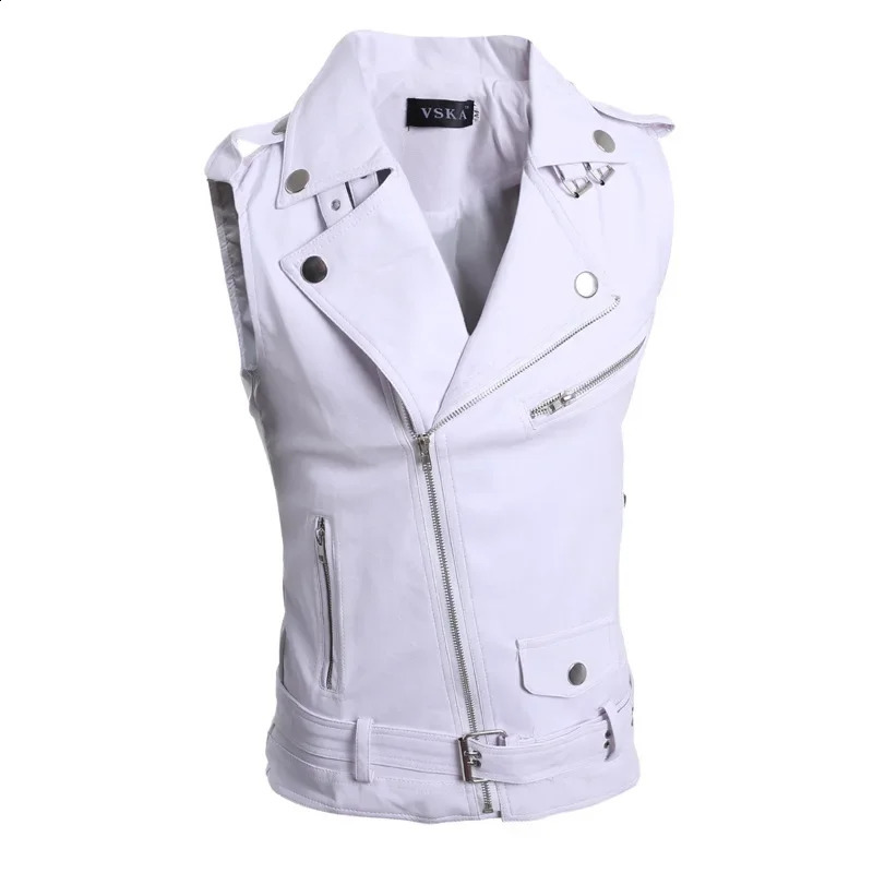 casual PU Men Vest Waistcoat Winter Jacket Turn-Down Vests Thicken Warm Coat Sleeveless Leather Clothes Male Clothing xx 240820