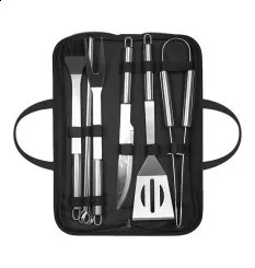 stainless steel grill set nine piece barbecue combination tool outdoor 240820