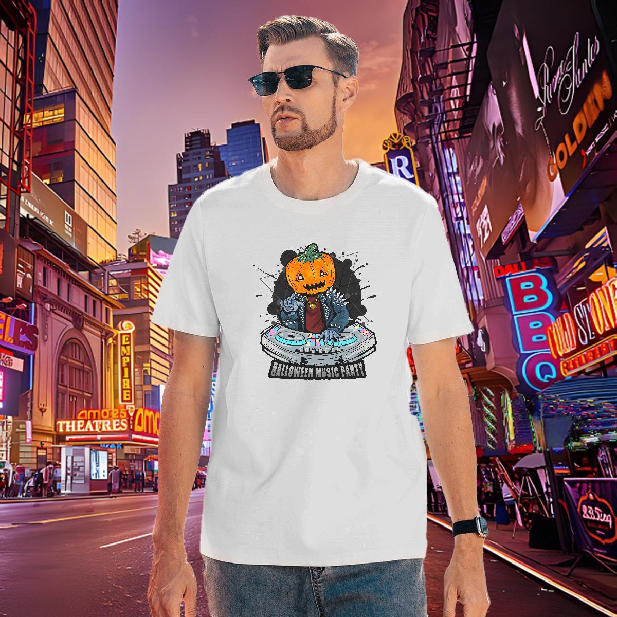Cool Men T Shirts halloween Short Sleeve Soft Casual Beach Cartoon Printing L-4XL 230g Pure Cotton Tshirts Fashion Clothes