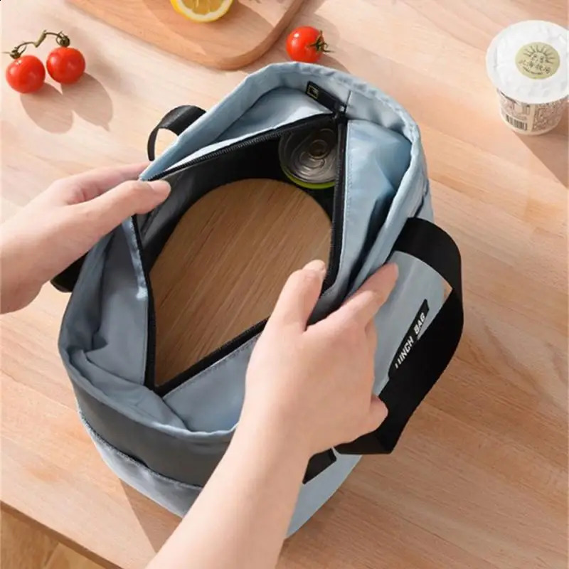 Insulated Bento Lunch Box Thermal Bag Large Capacity Food Zipper Storage Bags Container for Women Cooler Travel Picnic Handbags 240819