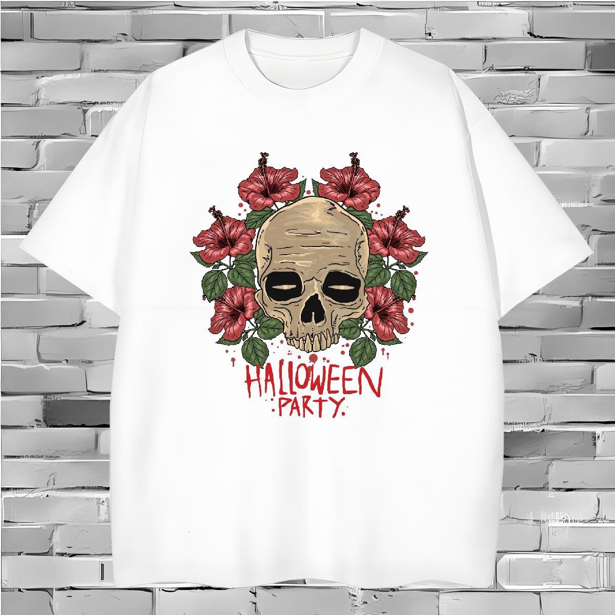 2024 Summer Couples T Shirts flower High Street Hip Hop 230g Cotton Tshirts Short Sleeve O-Neck Free Shipping T-Shirts for Men Custom Cartoon