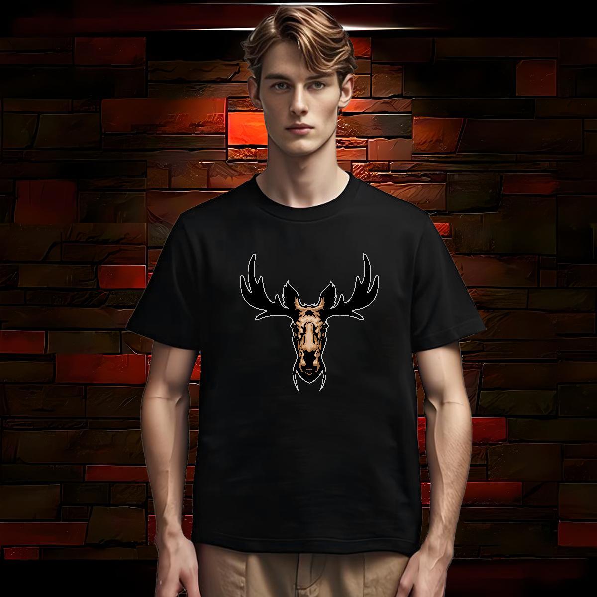 Classic Men Tshirts deer Street wear Hip Hop 100% Cotton 230g Polos Short Sleeve O-Neck Wholesale Men T Shirts Skull