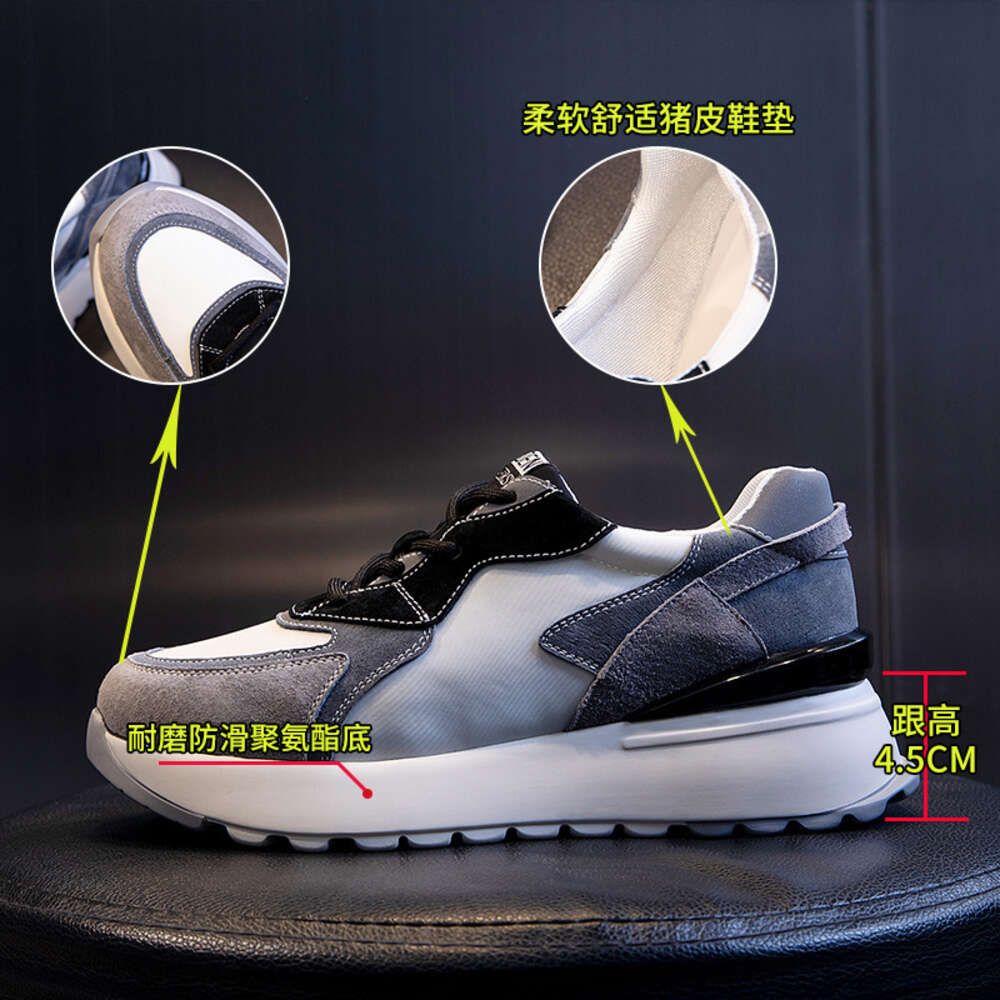 Ddmysports Dad S Autumn New Casual Sports Single Women Thick Sole Increase Running Breathable Genuine Leather Shoes Trend OUTDOOR