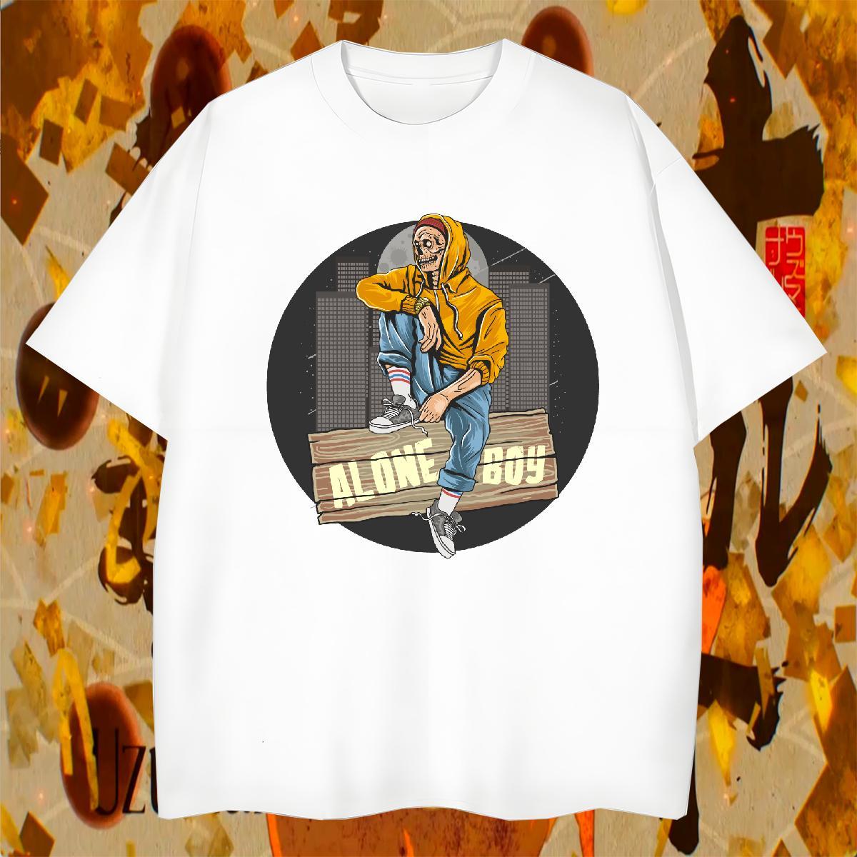 Brand Man T Shirts halloween O Neck Short Sleeves Sport DIY 230g 100% Cotton Men Clothes T-Shirt DIY Customized Polos