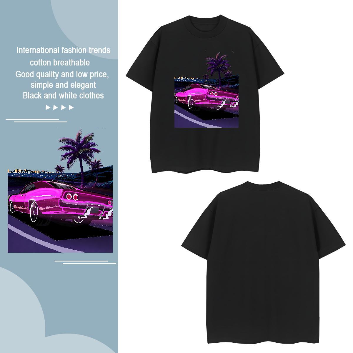 Free Shipping car T-Shirts for Men Beach Tshirt for Man Woman 230g Cotton Factory Direct Pure Cotton DIY Polos