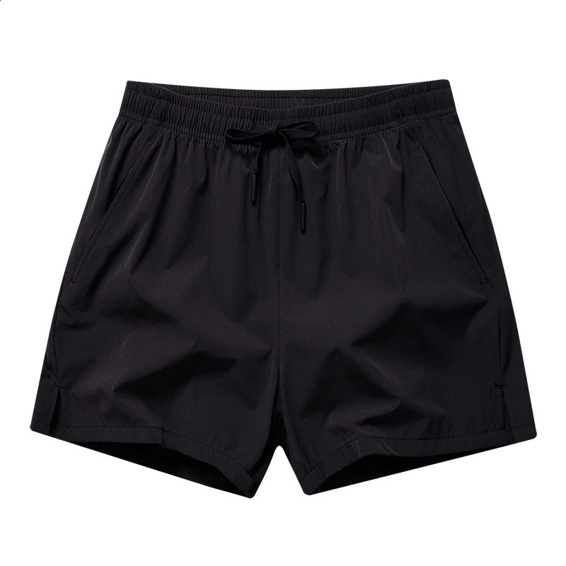 Minimalist Fashion Pocket Elastic Mens Summer Sports Ice Silk Thin Casual Edition Drawstring Loose Beach Shorts 240819