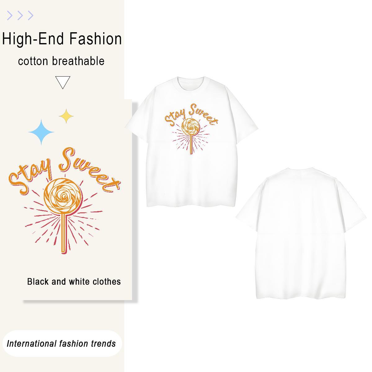 Free Shipping sweet 230g Cotton Men Tees Daily Wear Pure Cotton T-Shirts for Men Fashion Design Floral Print Tops Shirt