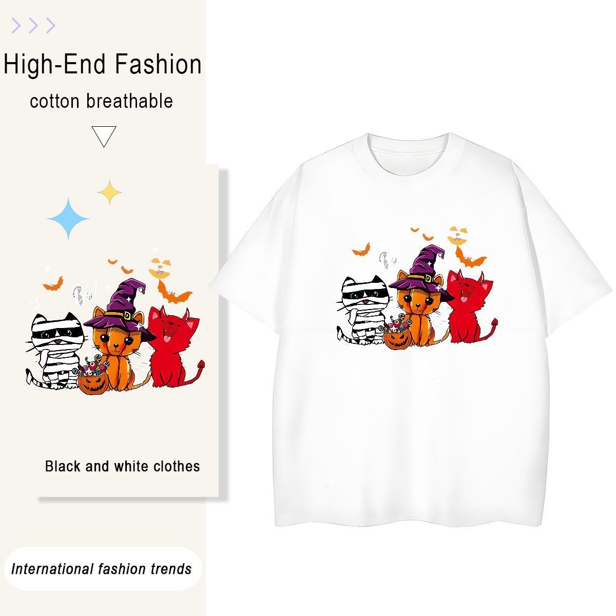 2024 Designer Mens Tshirts halloween Street Wear 230g Pure Cotton Tops Shirt Breathable Short Sleeve Free Shipping T Shirt For Man Custom Cartoon