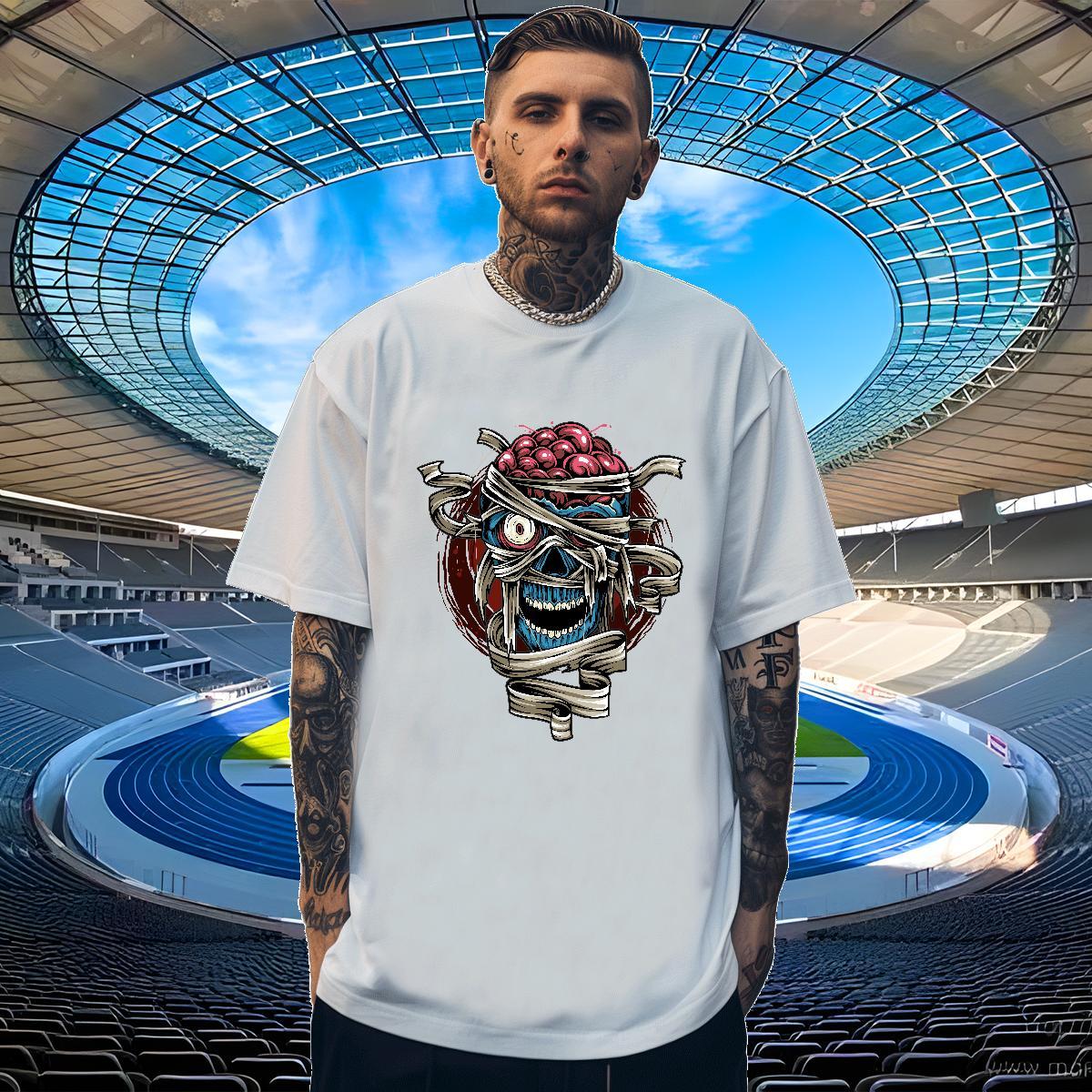 Designer T-Shirts skull Breathable Soft Spring Summer Anime Print 100% Cotton 230g Mens Tshirts DIY Customized Clothings