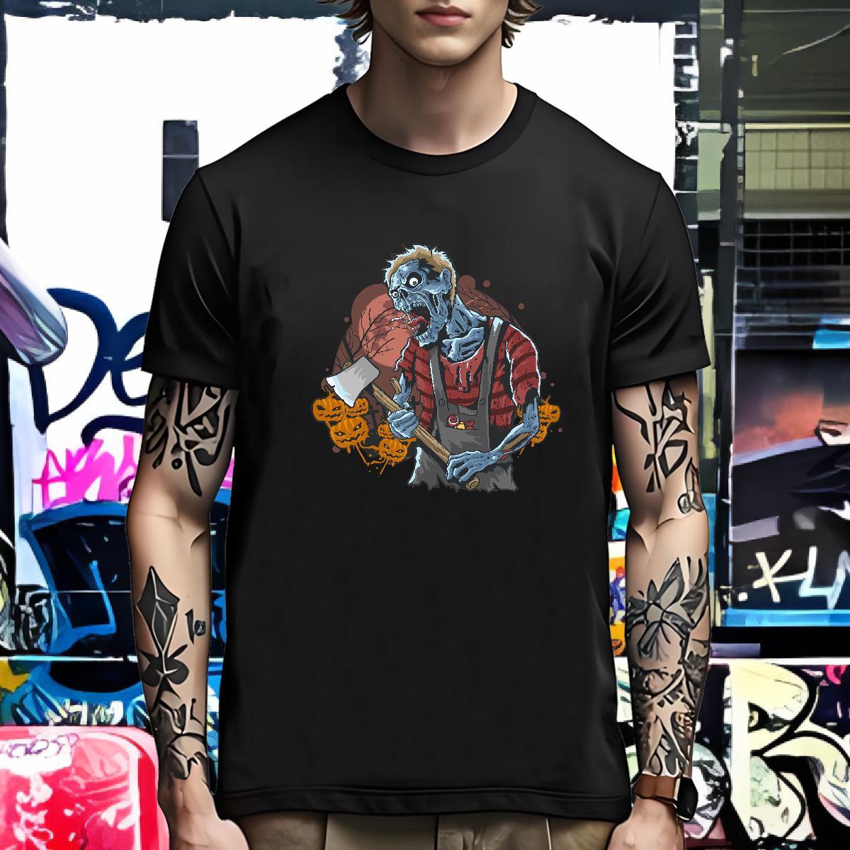 Free Shipping Mens T Shirts zombie Short Sleeve O-Neck Hip Hop Asian Size 230g 100% Cotton Tshirts Designer Fashion Tops Tees
