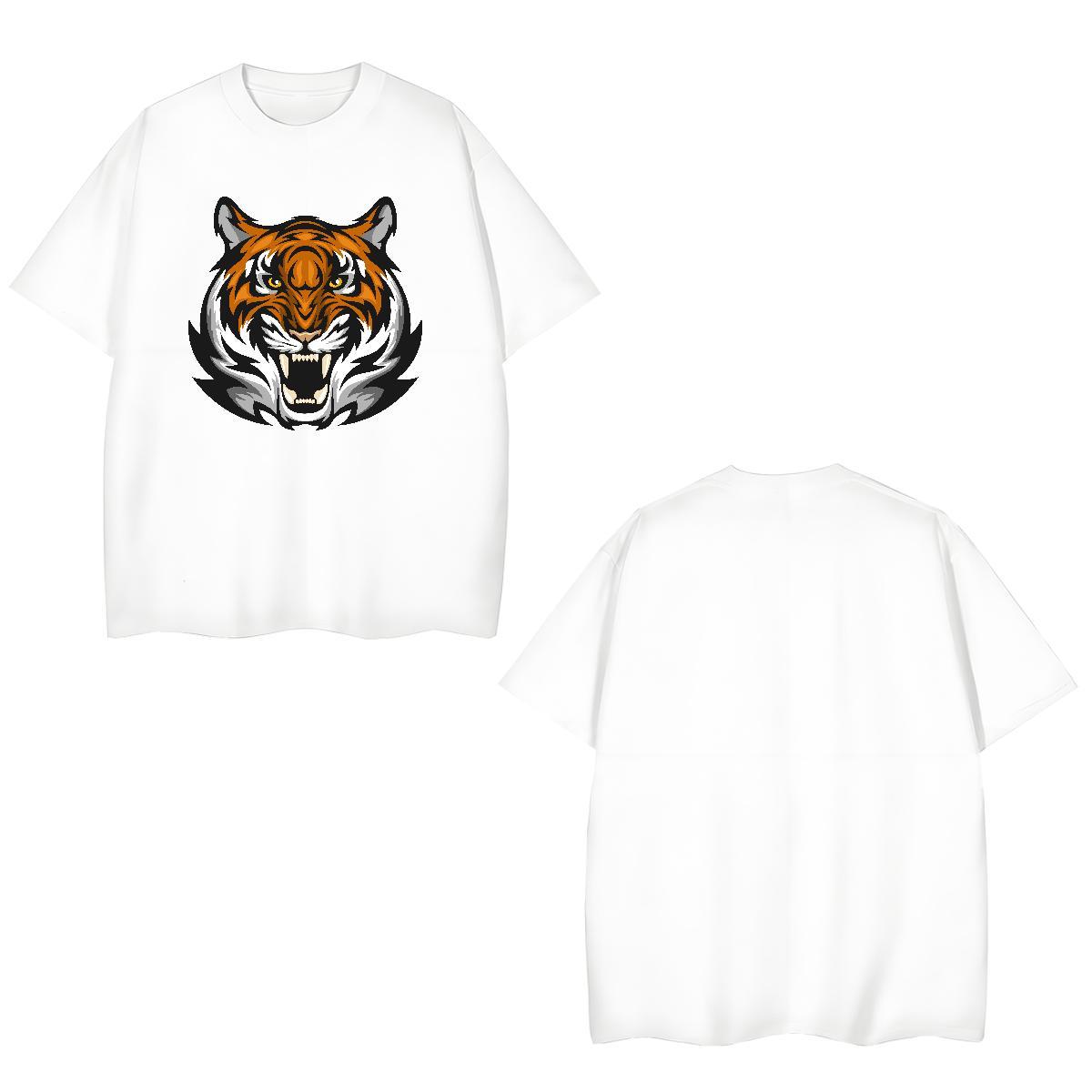 Cool Design T-Shirts for Men tiger Pure Cotton Casual Daily Wear White Plus Size 230g Cotton Tshirts Wholesale Polos