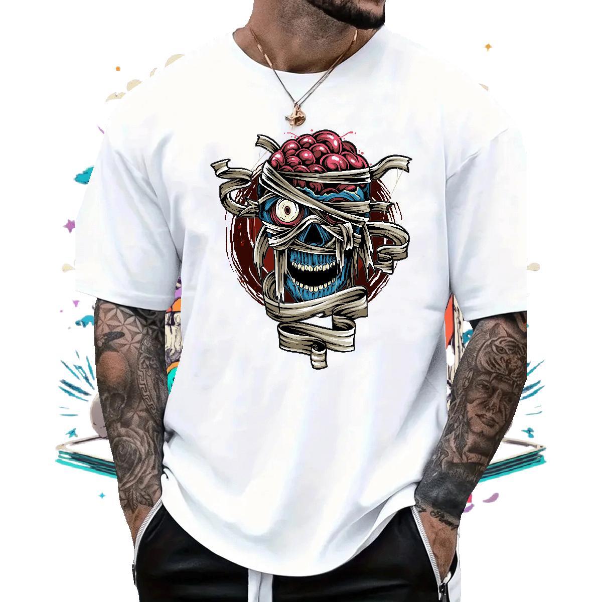 Classic skull Men Tees 230g 100% Cotton T-Shirts for Men Customized Casual Daily Wear Pure Cotton Unisex Tees Shirts