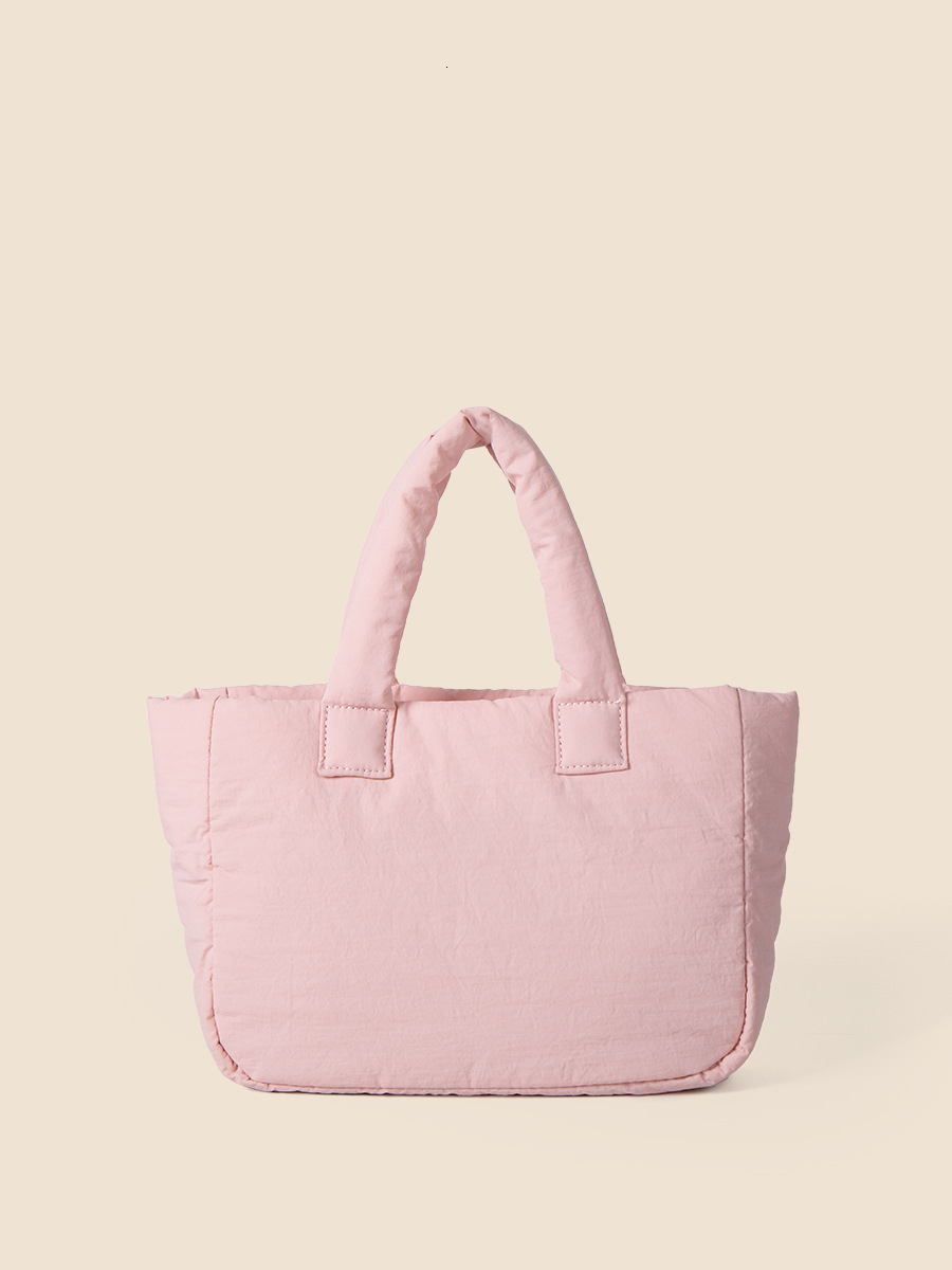 New 2024 Spring Cotton Candy Color Handheld Tote Bag Casual Commuting Nylon Large Capacity Handbag for Women