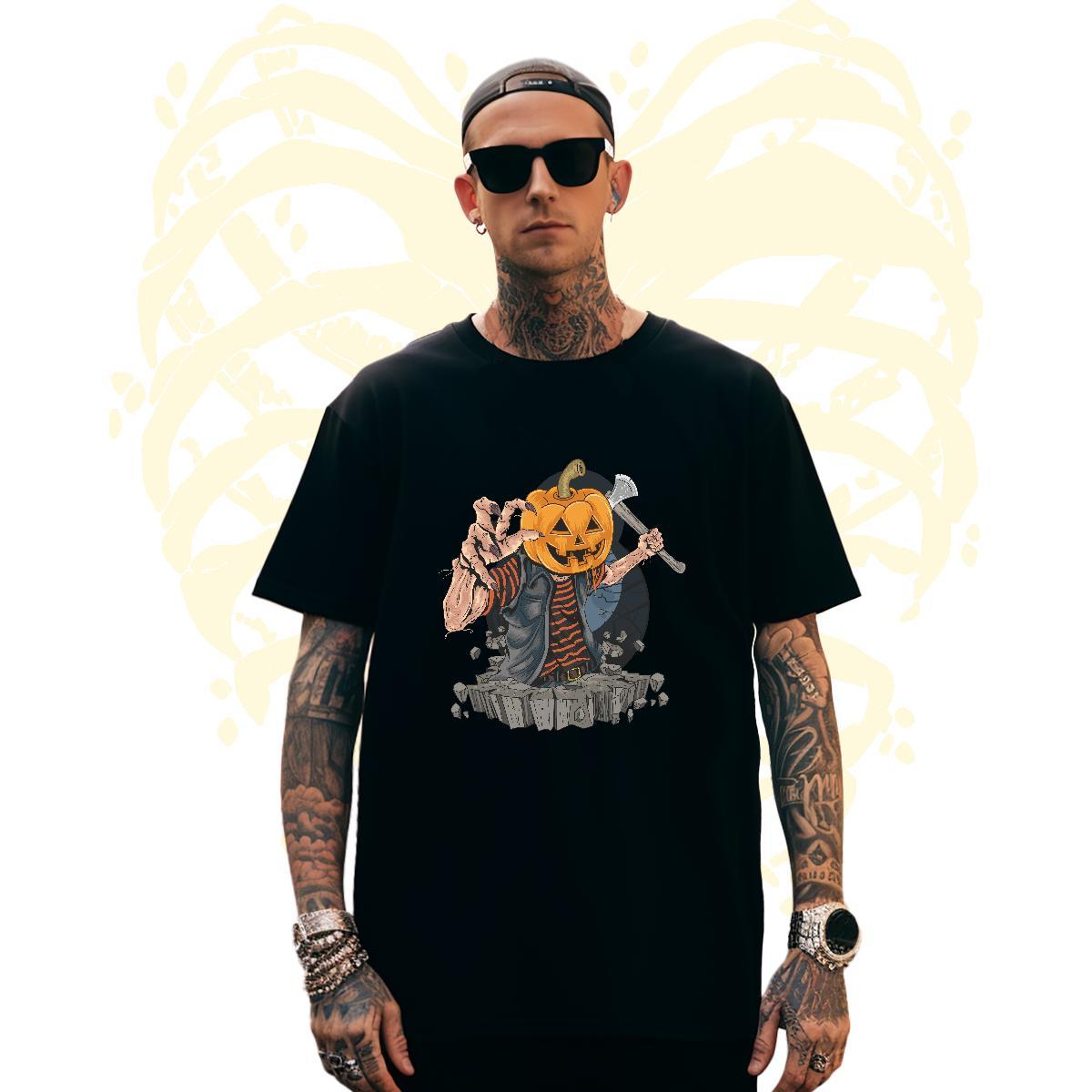 Brand Mens T Shirts halloween Breathable Soft Anime Printing Street Custom Print Oversized 230g Pure Cotton Tshirt for Man Woman Fashion Casual Tops T