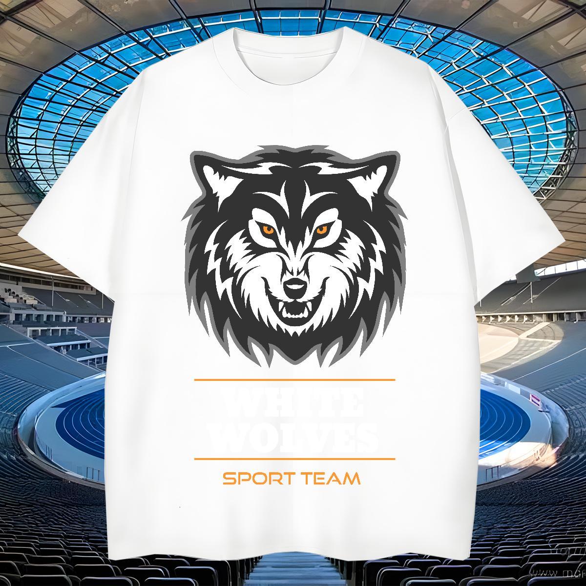 Comfortable Men Tops Tees Beach 230g Cotton DIY Anime Breathable Short Sleeve wolf T Shirt For Man Custom Top Tees