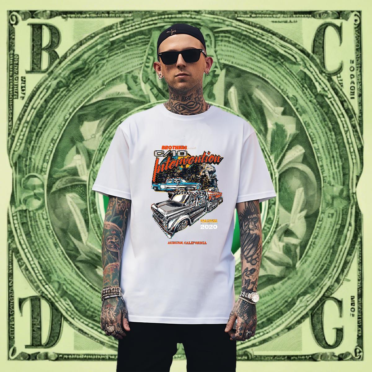 Comfortable Couples T Shirts Hip Hop Street 230g Cotton DIY O Neck Short Sleeves car T Shirts Men Designer Fashion Clothes