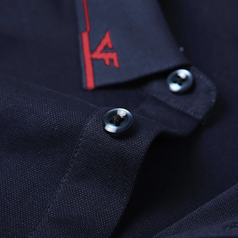 Trend Mens Polo Shirt Spring Lapel Embroidery Print Long Sleeve Korean Fashion Business Anti Wrinkle Versatile Clothing 240820