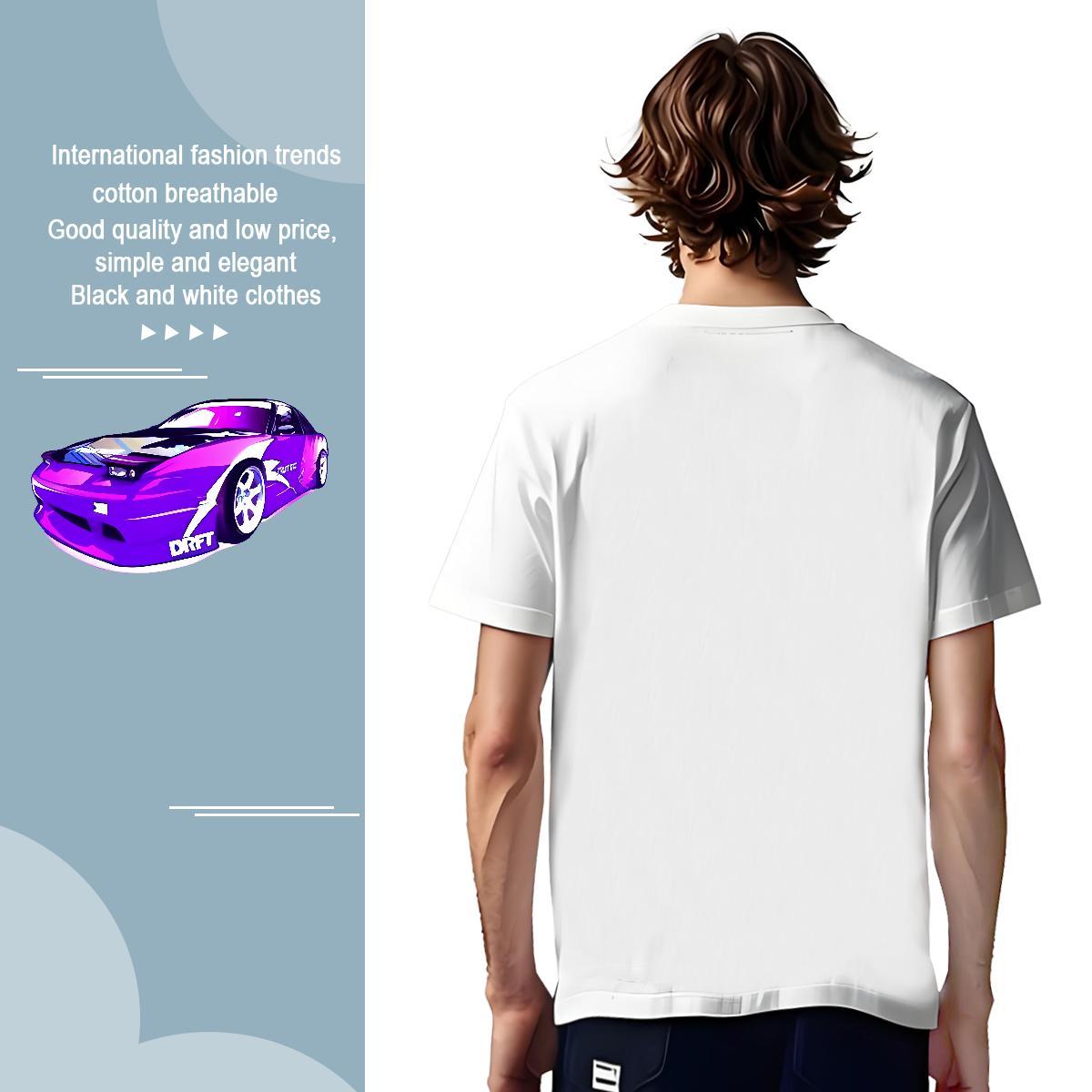 Cool Design car 100% Cotton 230g Mens Tshirts Outdoor Pure Cotton Man T Shirts DIY Anime Print Clothings