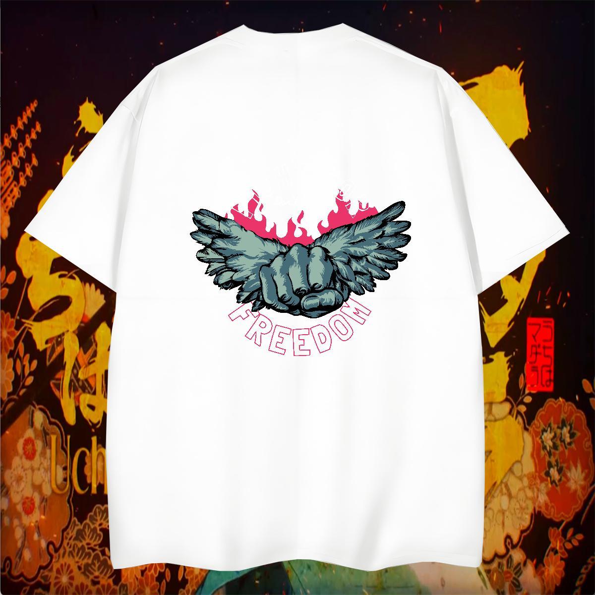 T-Shirts for Men 100% Cotton 230g hand Street Casual Pure Cotton Floral Print Men Tees Stylist Free Shipping Top Tees