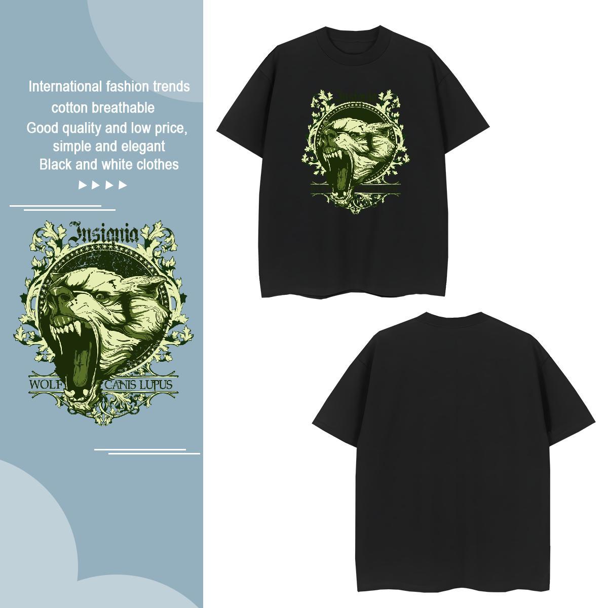 Designer T Shirts Men lion Breathable Summer Casual Asian Size 230g Cotton Tshirts 2024 DIY Top Tees