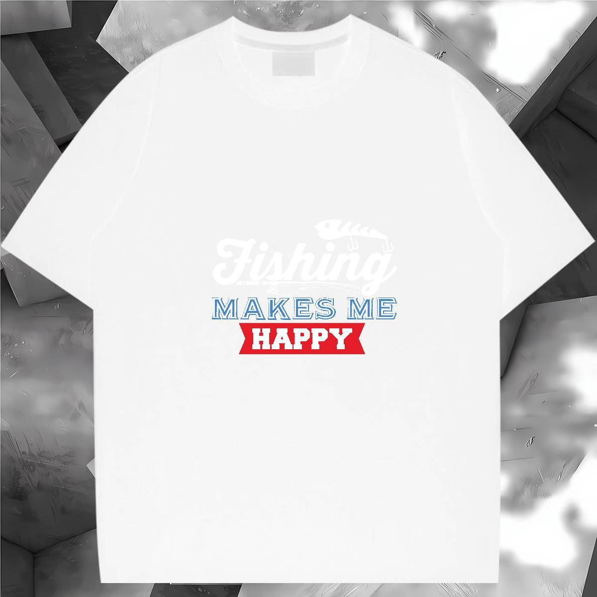 Popular fish Man T Shirts High Street Hip Hop Couples T Shirts 230g Pure Cotton Fashion Round Neck Short Sleeve Custom Printing Tees