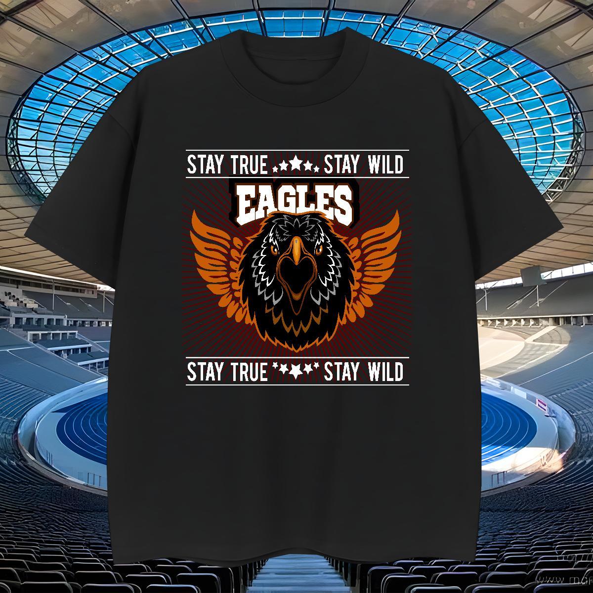 Comfortable T Shirt For Man eagle Breathable Spring Summer Custom Print Oversized 100% Cotton 230g Men Tops Tees Designer Clothes