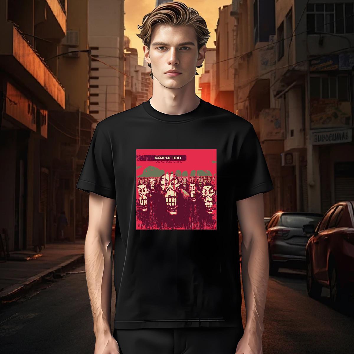 T shirt 230g Pure Cotton scary Home Outdoor Round Neck Short Sleeve Custom Print Plus Size Men Clothes T-Shirt New Free Shipping Tee Shirt