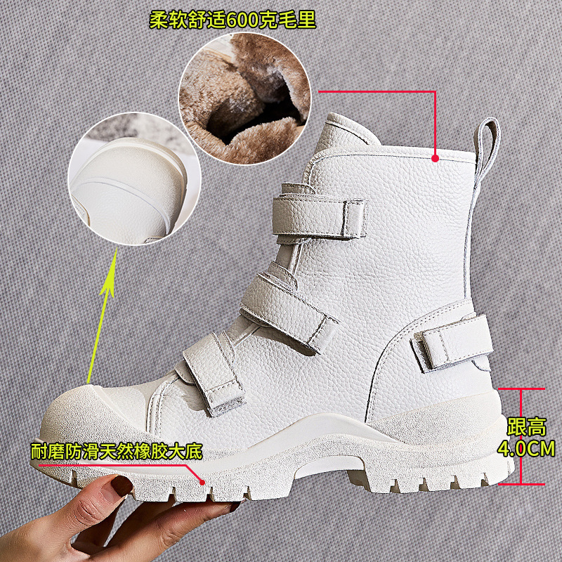 Ddmysports Genuine Leather Martin Winter New Plush Short Versatile Women S Mid Length Boots Slim For Children OUTDOOR