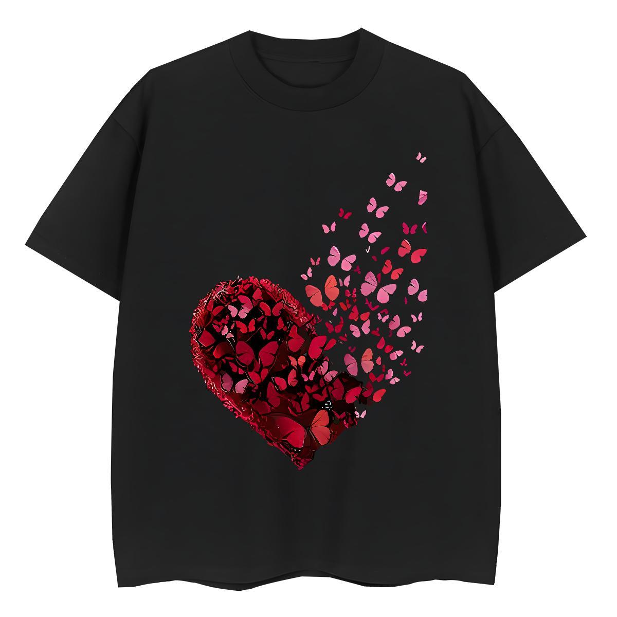 Designer Womens Tshirts Hip Hop Street Breathable Short Sleeve Clothes Shirt Free Shipping 230g Cotton Butterfly Black Oversized Woman T Shirts