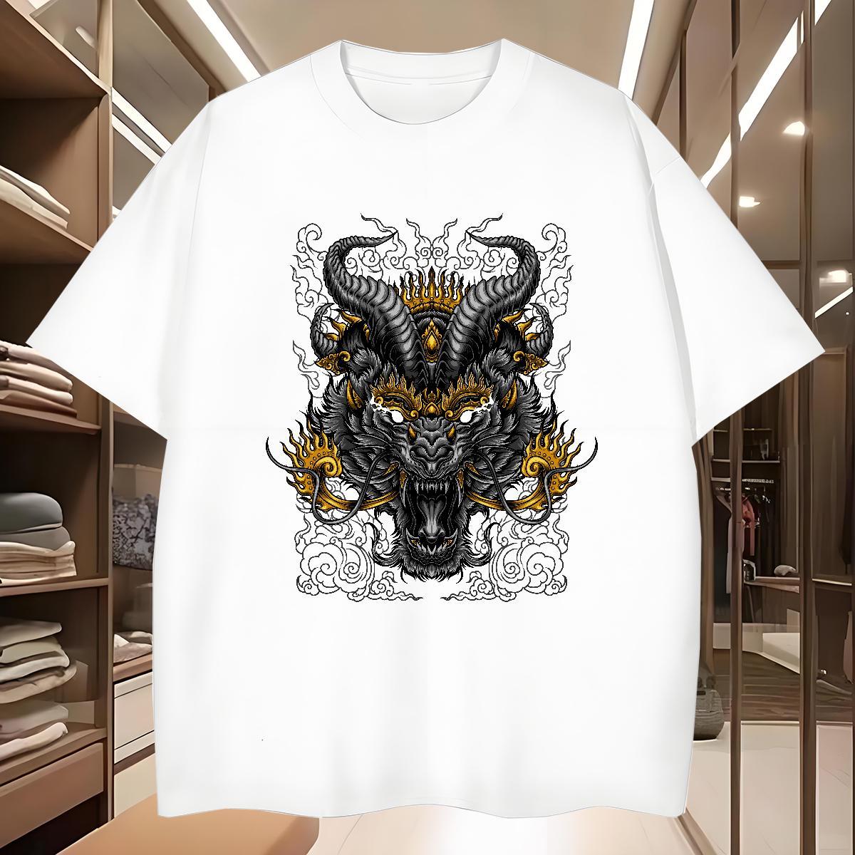 Mens T Shirts 230g Pure Cotton ferocity Casual Daily Wear Crew Neck DIY Mens Tshirts Factory Direct Popular Tees Shirts