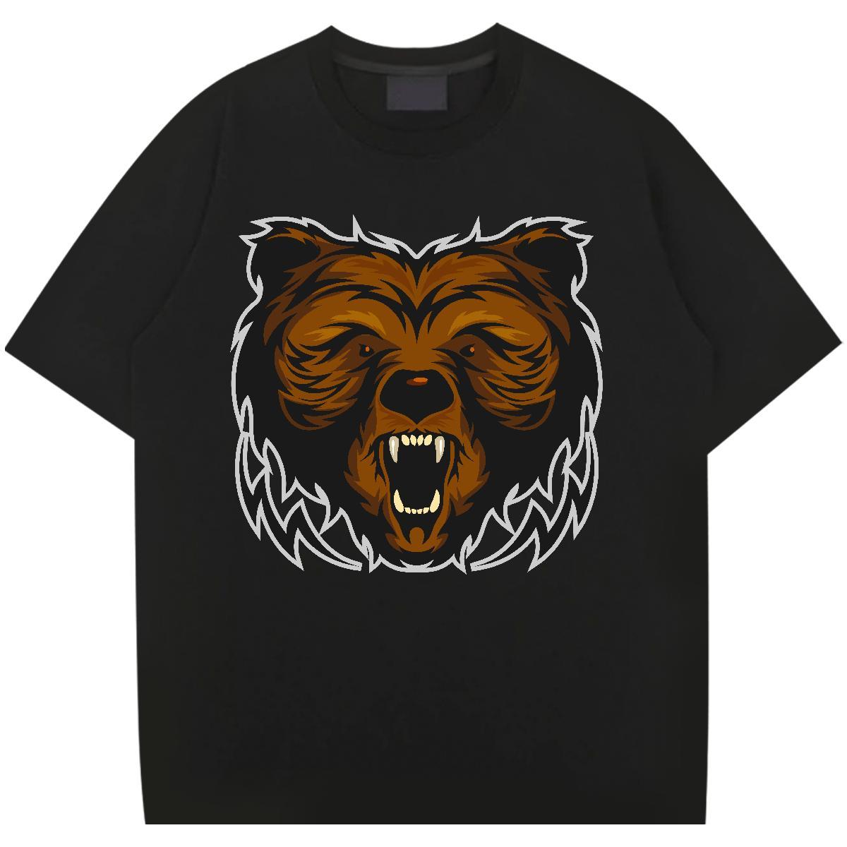 Custom Women Tees Summer Casual Breathable Short Sleeve Top Shirts Brand 100% Cotton 230g bear Anime Oversized Womens T Shirts