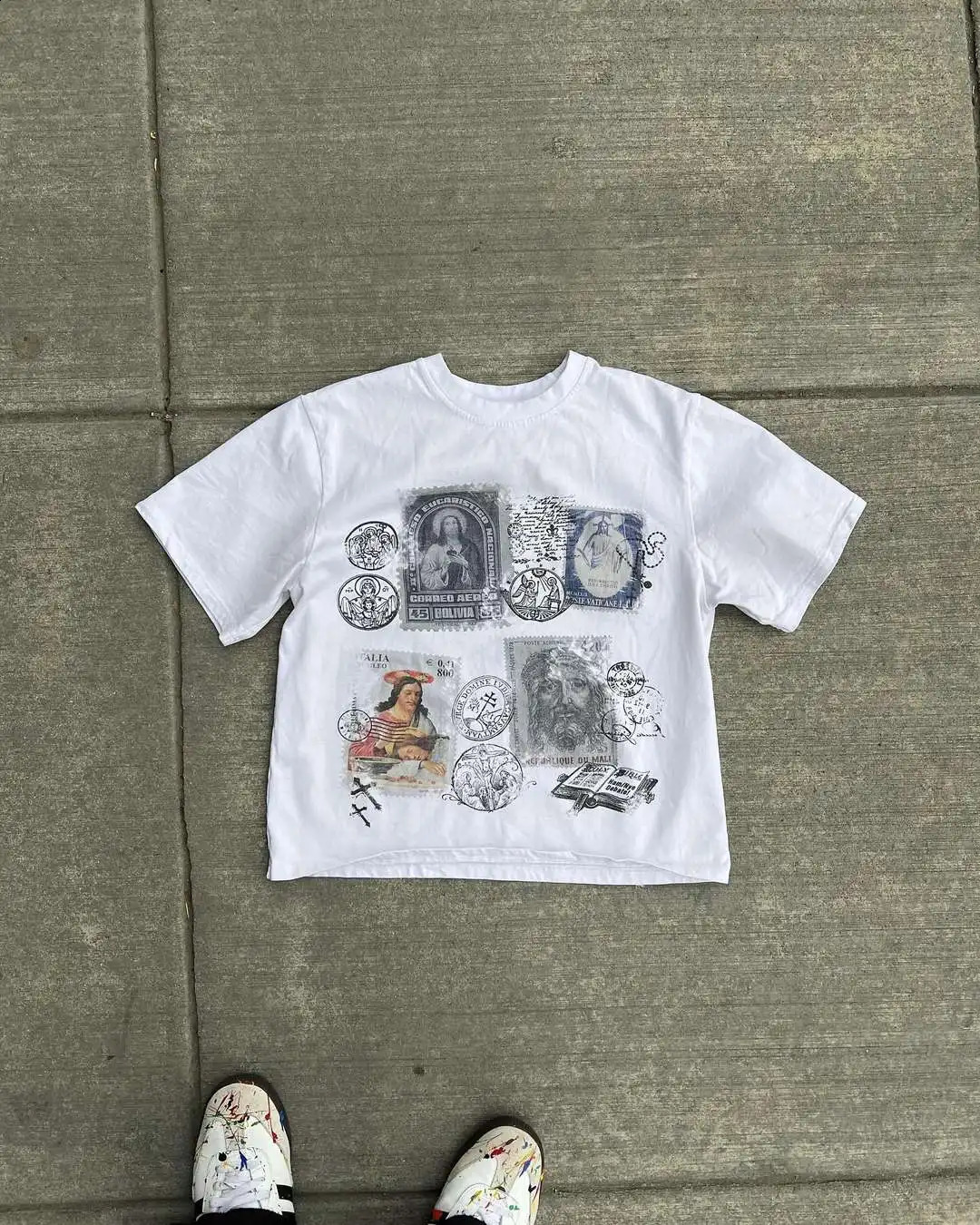 Harajuku retro graphic tshirt American high street oversized Gothic pro choice streetwear y2k top mens clothing 240819