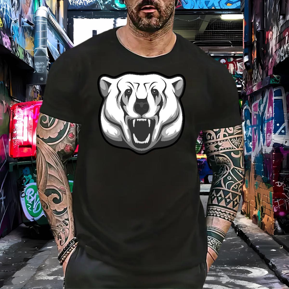 Classic T Shirts Men bear Breathable Short Sleeve Street Wear DIY Printed 230g Pure Cotton Men Tops Tees Custom Polos