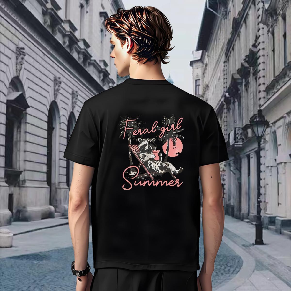 T Shirts Men 230g 100% Cotton palm Daily Outfit Short Sleeve Soft Custom Printing Men Tshirts DIY Customized Unisex Clothes