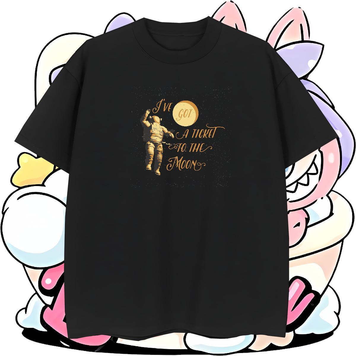 Comfortable Tshirts Outdoor 100% Cotton 230g Plus Size Custom Round Neck Short Sleeve spaceman Men T Shirts Fashion Designer Tee Shirt