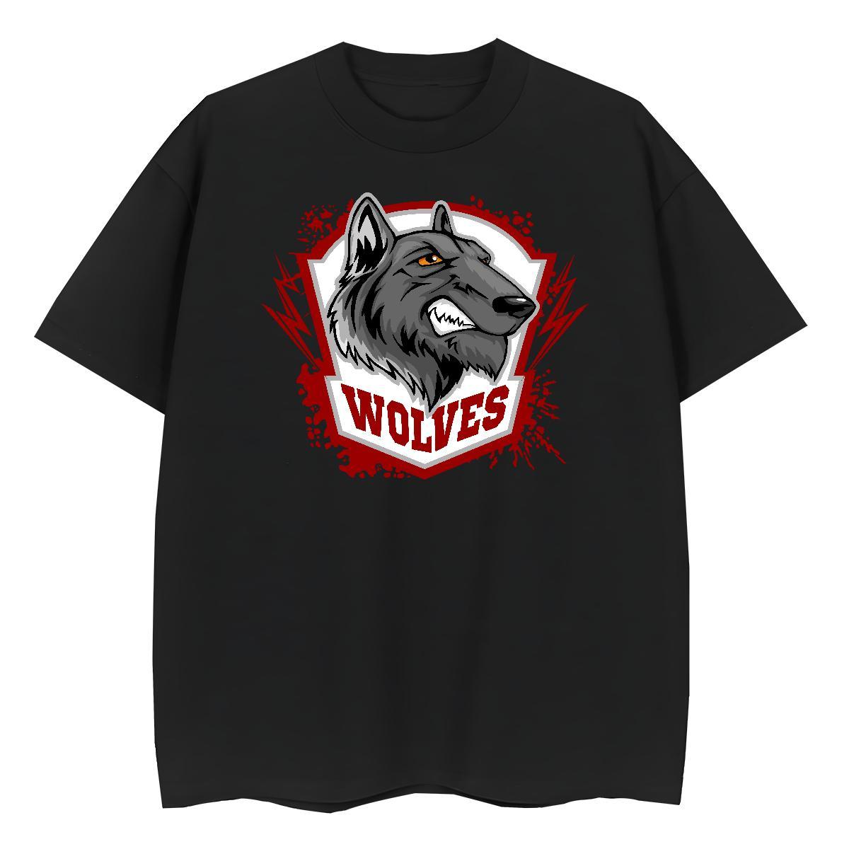 Casual New Unisex Tshirts Home Outdoor Breathable Short Sleeve Tee Shirt Free Shipping 230g 100% Cotton wolf Custom Printing T shirt