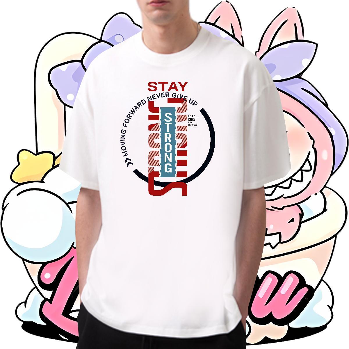 Comfortable letter 230g Cotton Men Tshirts Hip Hop Street Short Sleeve Soft T-Shirts for Men Designer Cartoon Print Wear