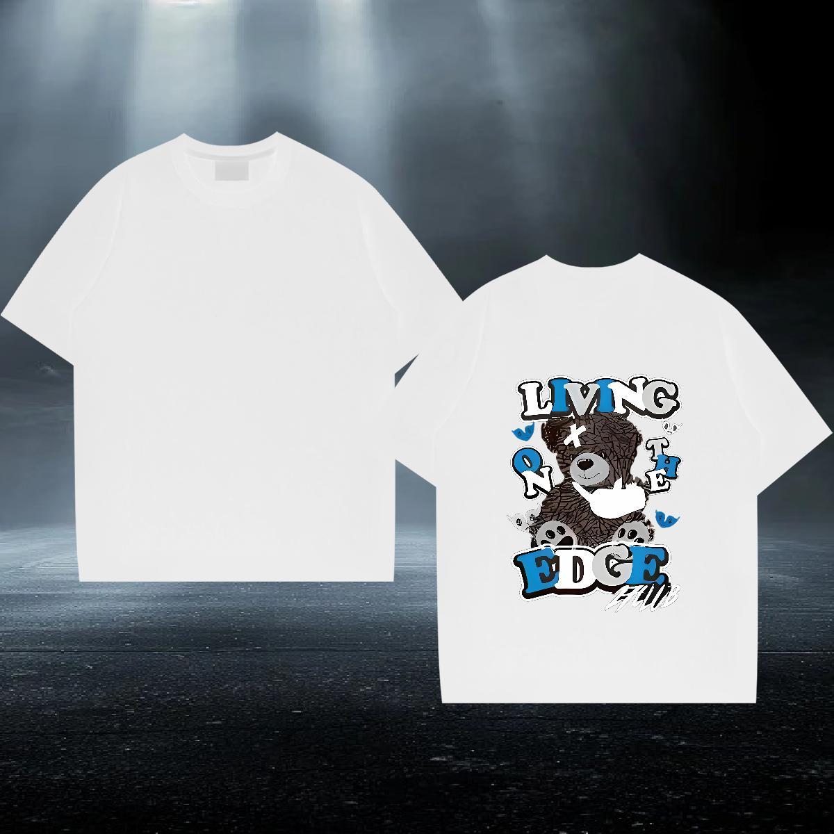 Customized Men Tees bear Daily Outfit 230g 100% Cotton Wear Breathable Crew Neck Soft T Shirts Men Cartoon Printing L-4XL