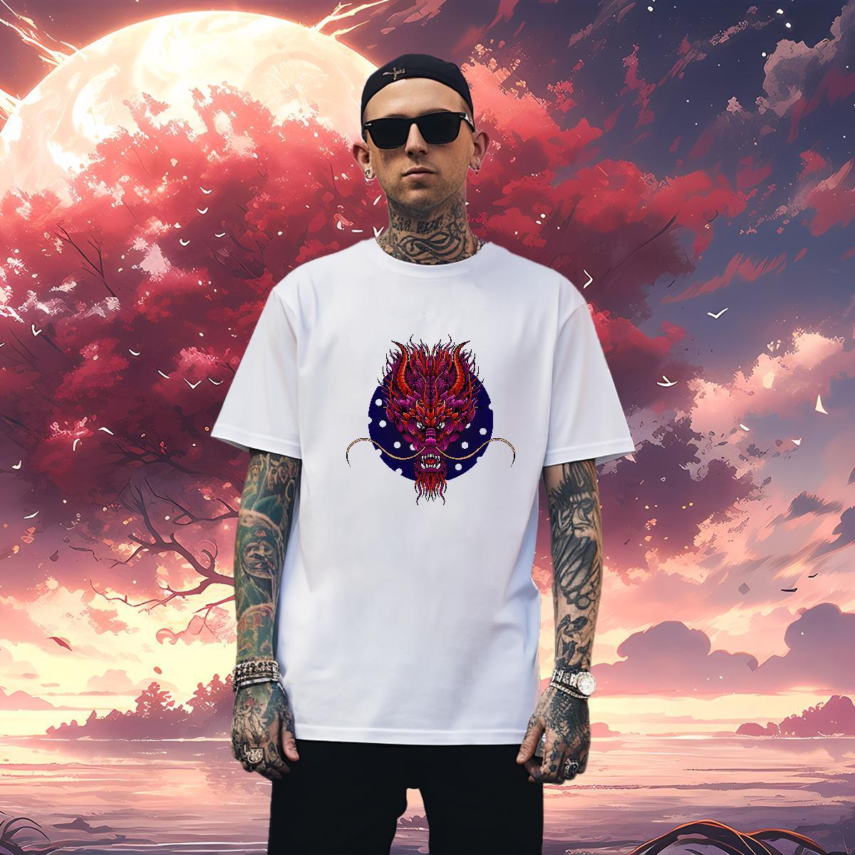 Wholesale angry T-Shirts for Men Hip Hop Men Clothes T-Shirt 230g Cotton Fashion Casual Pure Cotton Oversized Top Tees