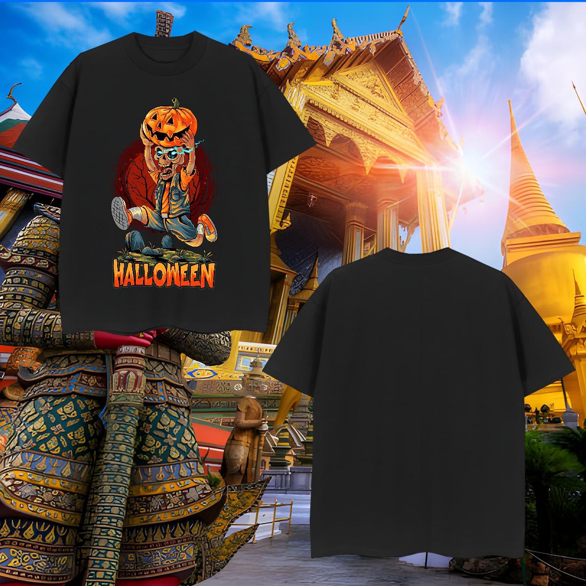 TOP Quality T shirt halloween Crew Neck Breathable Street wear Hip Hop DIY Logo Oversized 230g Cotton Tshirt for Man Woman DIY Customized Tees